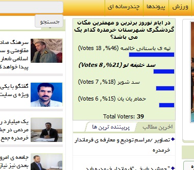 نتیجه ی نظرسنجی اسفندماه سایت نبض سحر