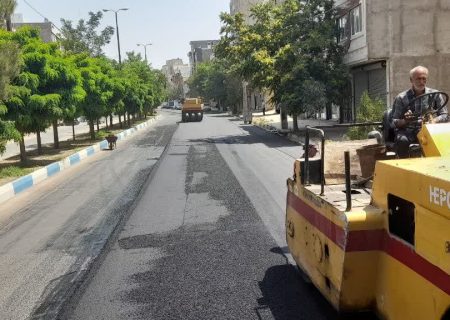 عملیات روکش آسفالت بلوار امیر کبیر جنوبی در حال اجراست