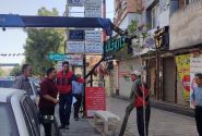 جانمایی صندلیهای بتنی در خیابان سید جمالالدین